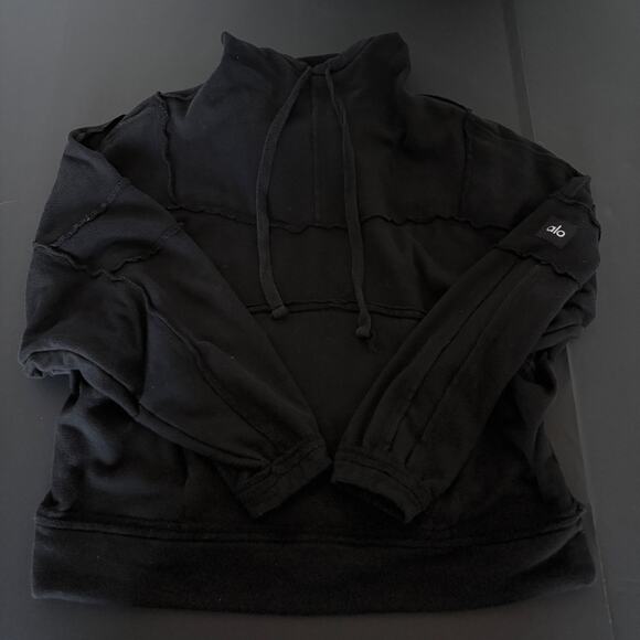 ALO Dimension Funnel Neck Hoodie Med Athlesiure Cozycore Normcore Ballet Grunge - Picture 7 of 11